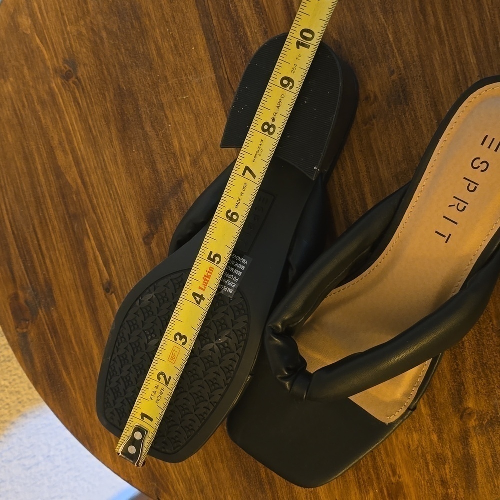 Esprit| Womens Black Square Toe Slip On Heel Slides Careerwear Thongs Sz.8.5 - Picture 11 of 11